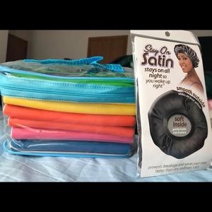 hair curling rods+hair bonnet